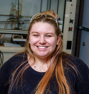 Liz working in a laboratory.