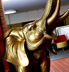 !Elephant sculpture in Hadley Hall