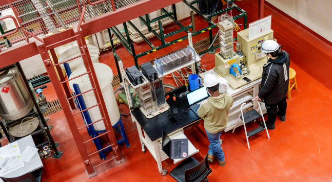 Male student working in Unit Operations Lab.