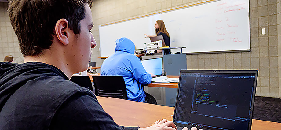 student in classroom