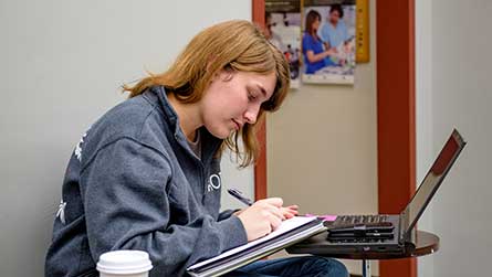 Student studying