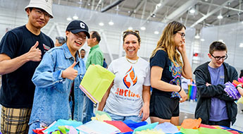 Group of smiling students.