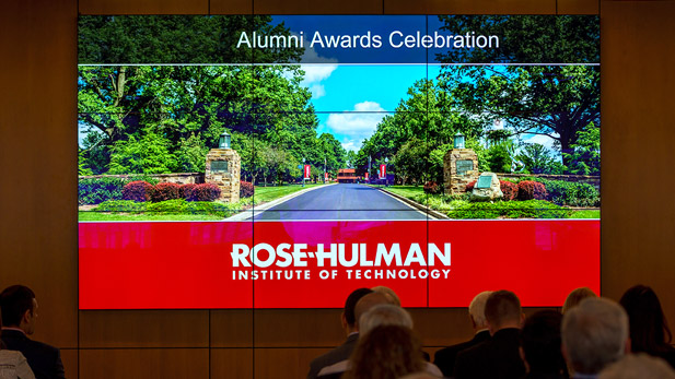 Alumni awards information display in Mussallem Union