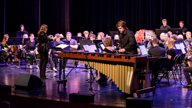 Rose-Hulman Symphony Orchestra performing on stage.