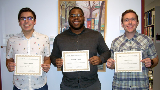 Students posing with their Noel Moore Awards