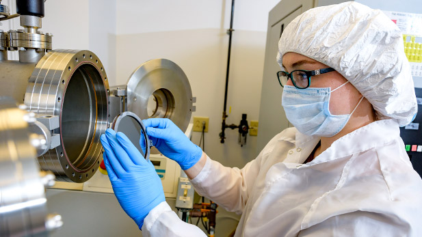 Individual working in a lab.