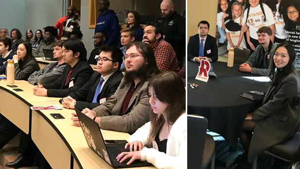 Students and faculty advisers learned about the many tasks involved in the Crossroads Classic Analytics Challenge during a kickoff event. Rose-Hulman is one of six Indiana colleges with teams participating.