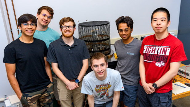 Rose-Hulman Electric Propulsion Group in their lab space.