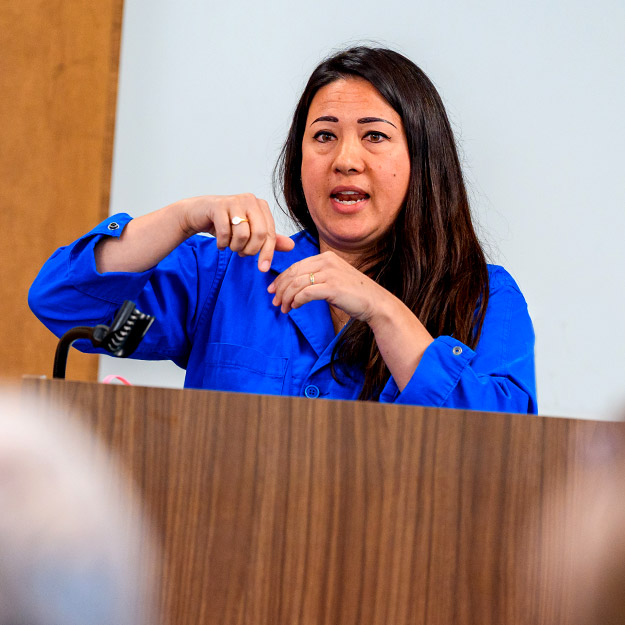 Emily Pilloton-Lam is presenting a campus talk.