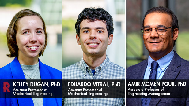 Profile photo of Kelley Dugan, PhD, Eduardo Vitral, PhD, and Management Amir Momenipour, PhD. 