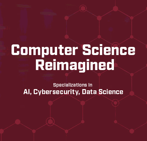 CS related graphic says "Computer Science Reimagined".