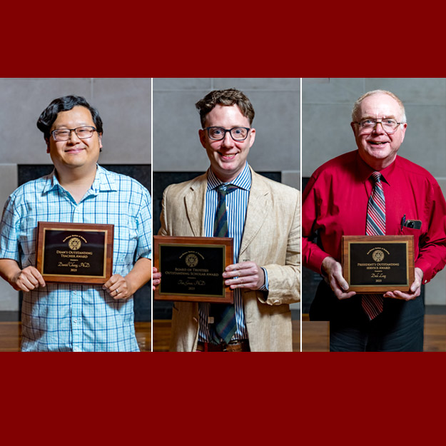 Daniel Chang, Tim Grose and Dale Long with their awards.